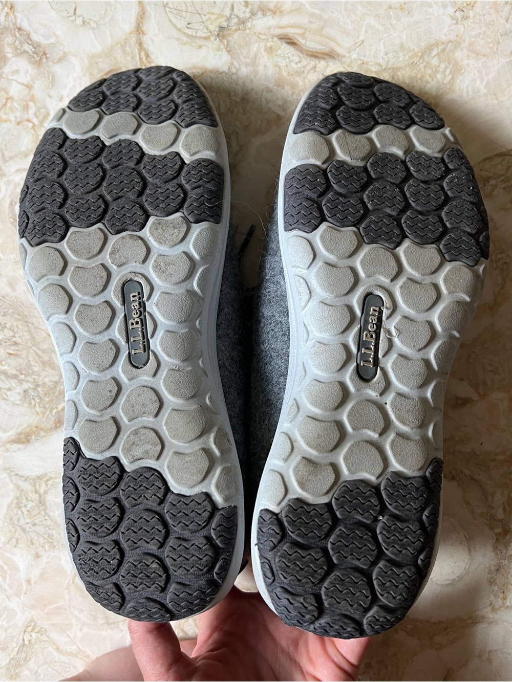 L.L. Bean Women's Ash Gray Wool Lace-Up Sneakers with Red Interior - Picture 14 of 15
